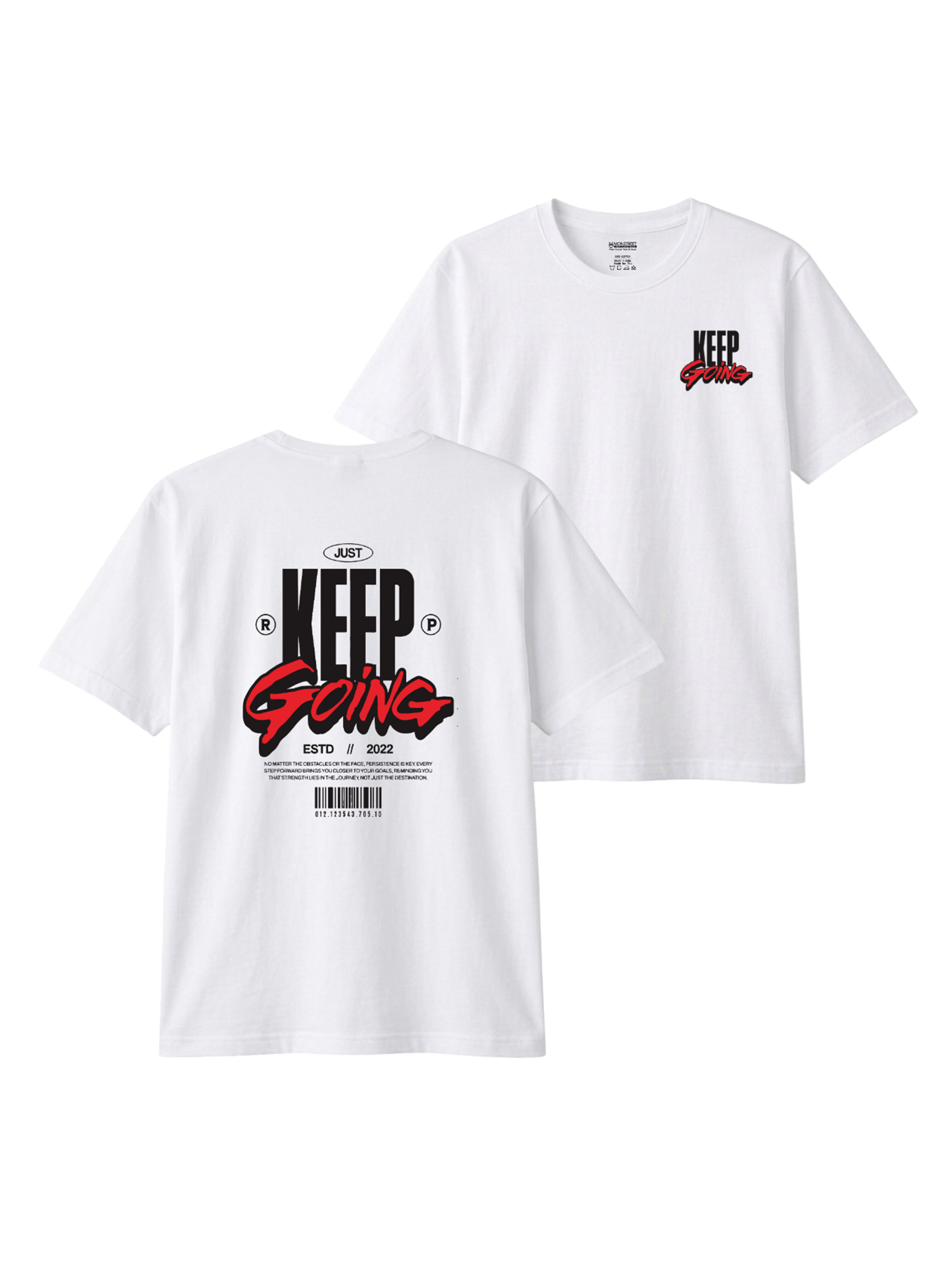 Monstreet Regular Fit White Cotton Graphic Tshirt UTR111 view 4
