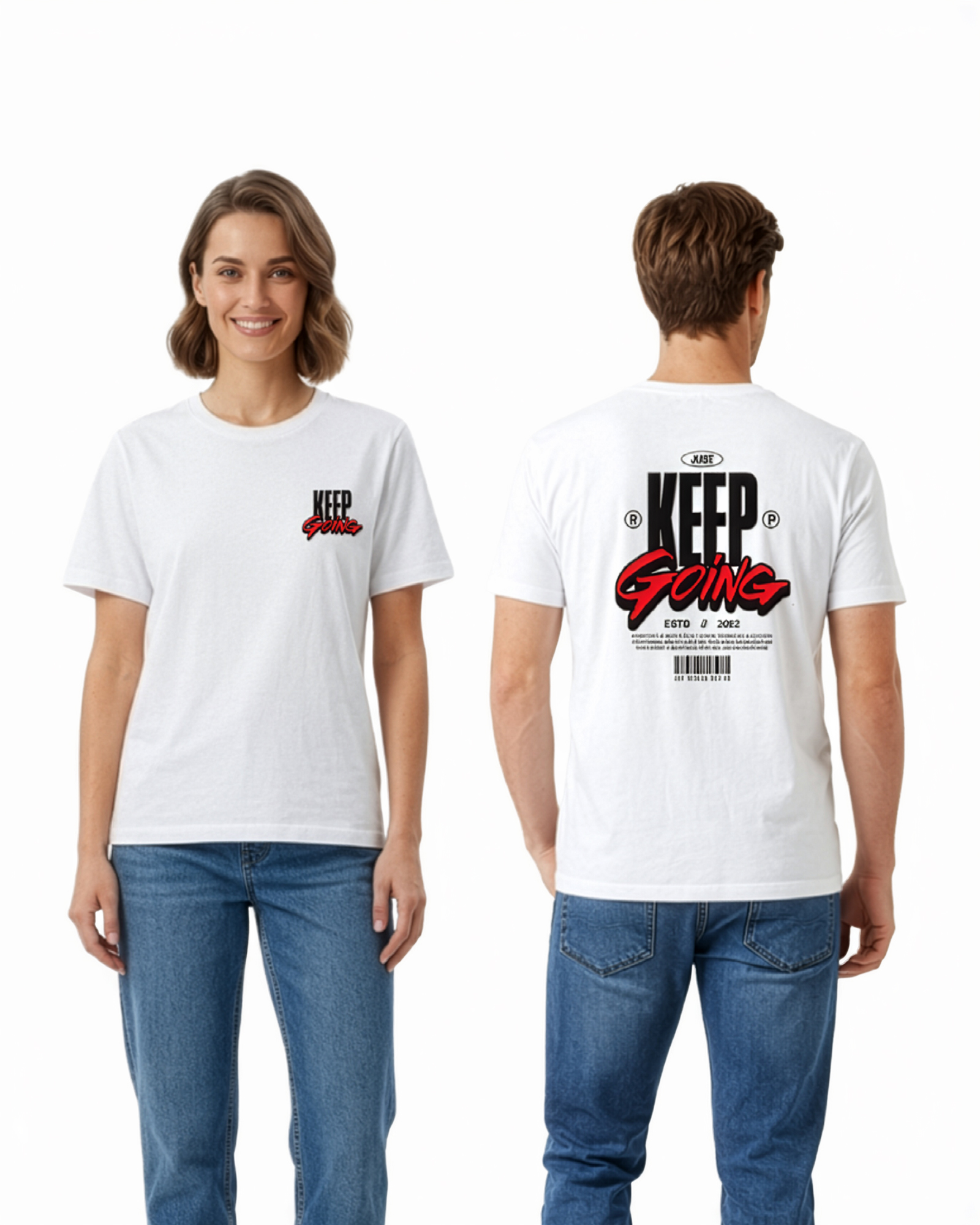 Monstreet Regular Fit White Cotton Graphic Tshirt UTR111 view 5