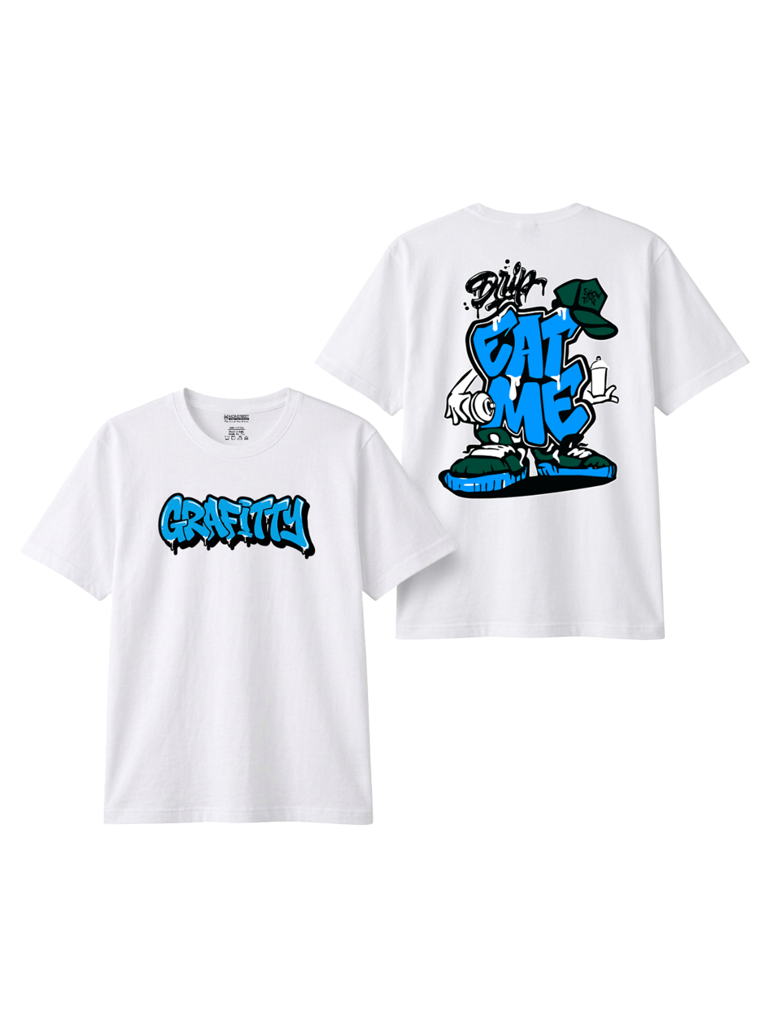 Monstreet Regular Fit White Cotton Graphic Tshirt UTR214