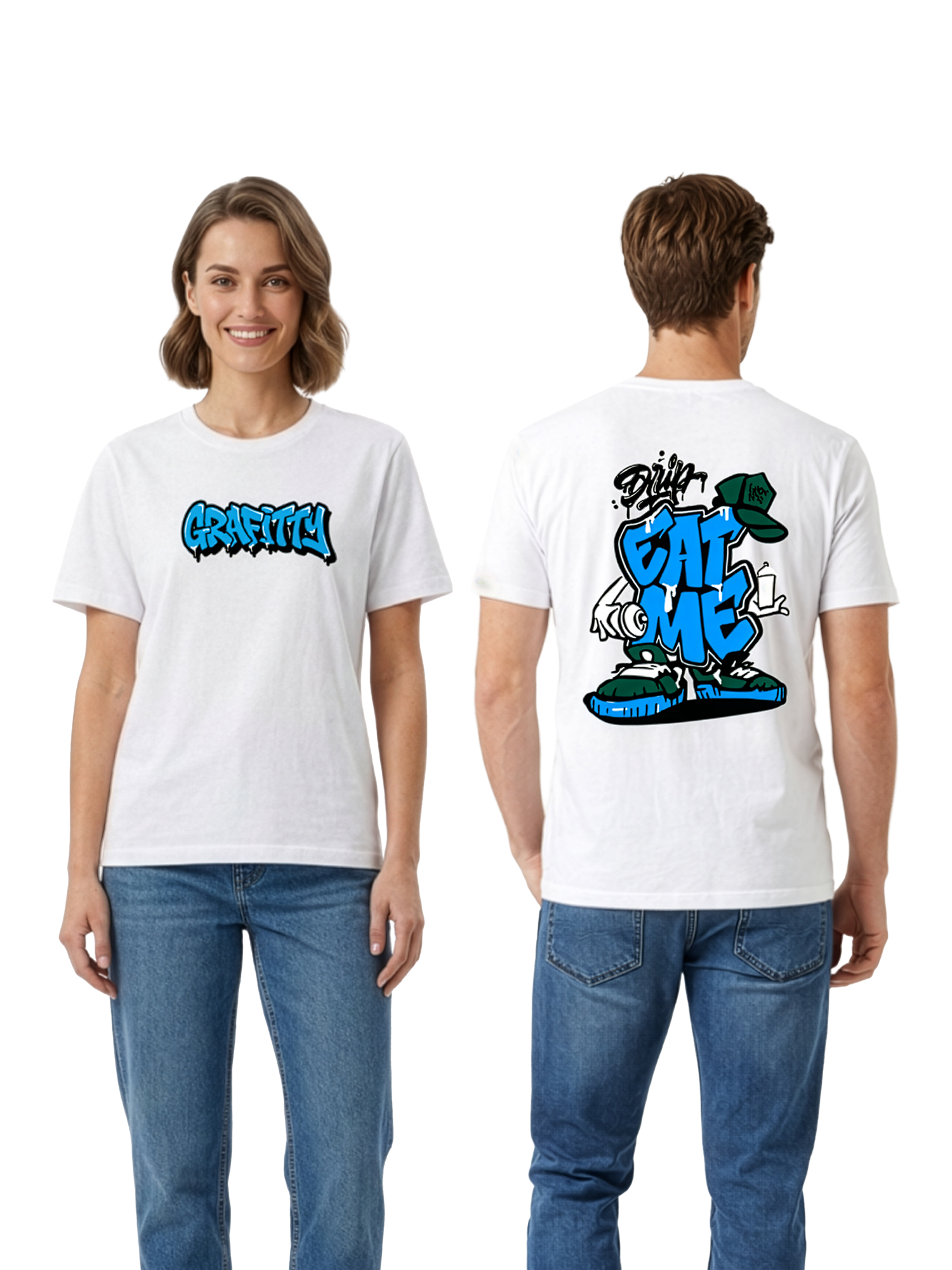 Monstreet Regular Fit White Cotton Graphic Tshirt UTR214 view 4