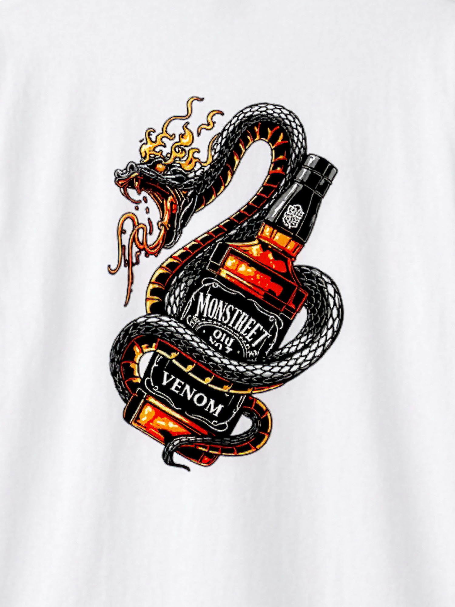 Monstreet Regular Fit White Cotton Graphic Tshirt UTR174 view 3