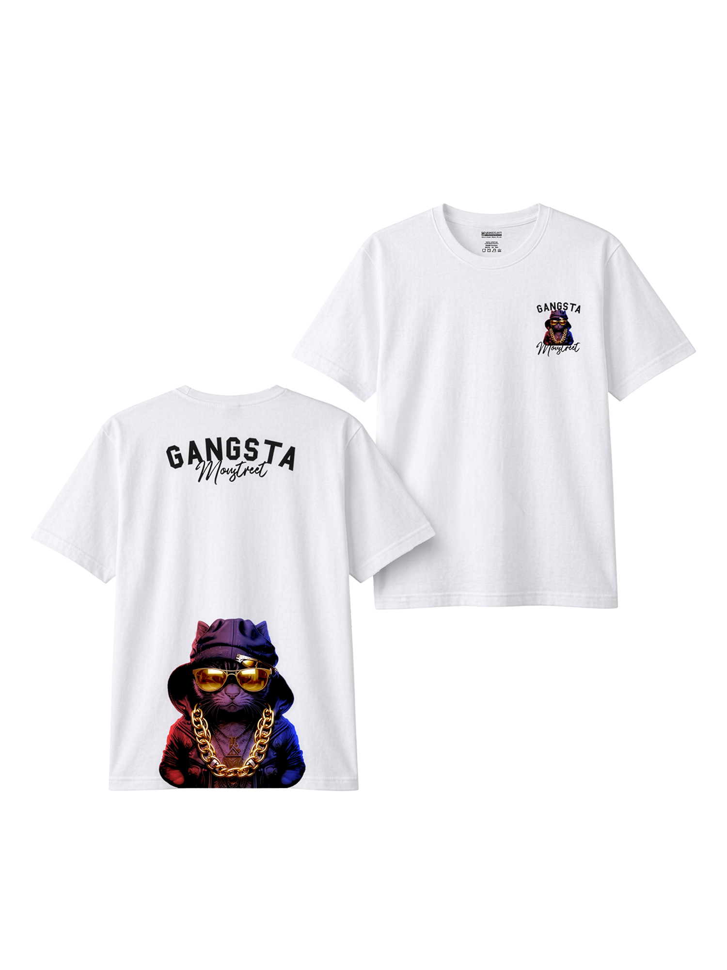 Monstreet Regular Fit White Cotton Graphic Tshirt UTR178 view 2