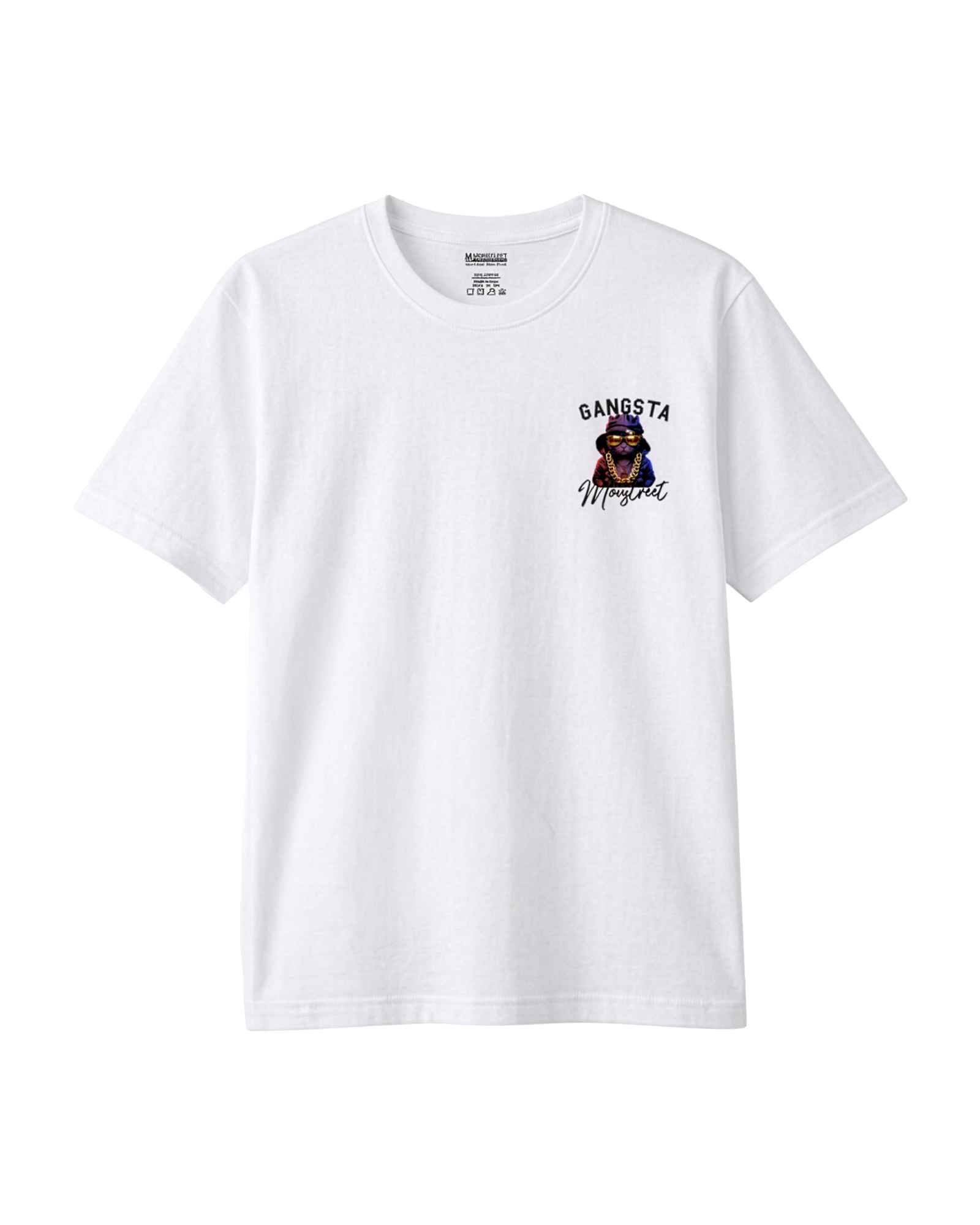 Monstreet Regular Fit White Cotton Graphic Tshirt UTR178 view 4