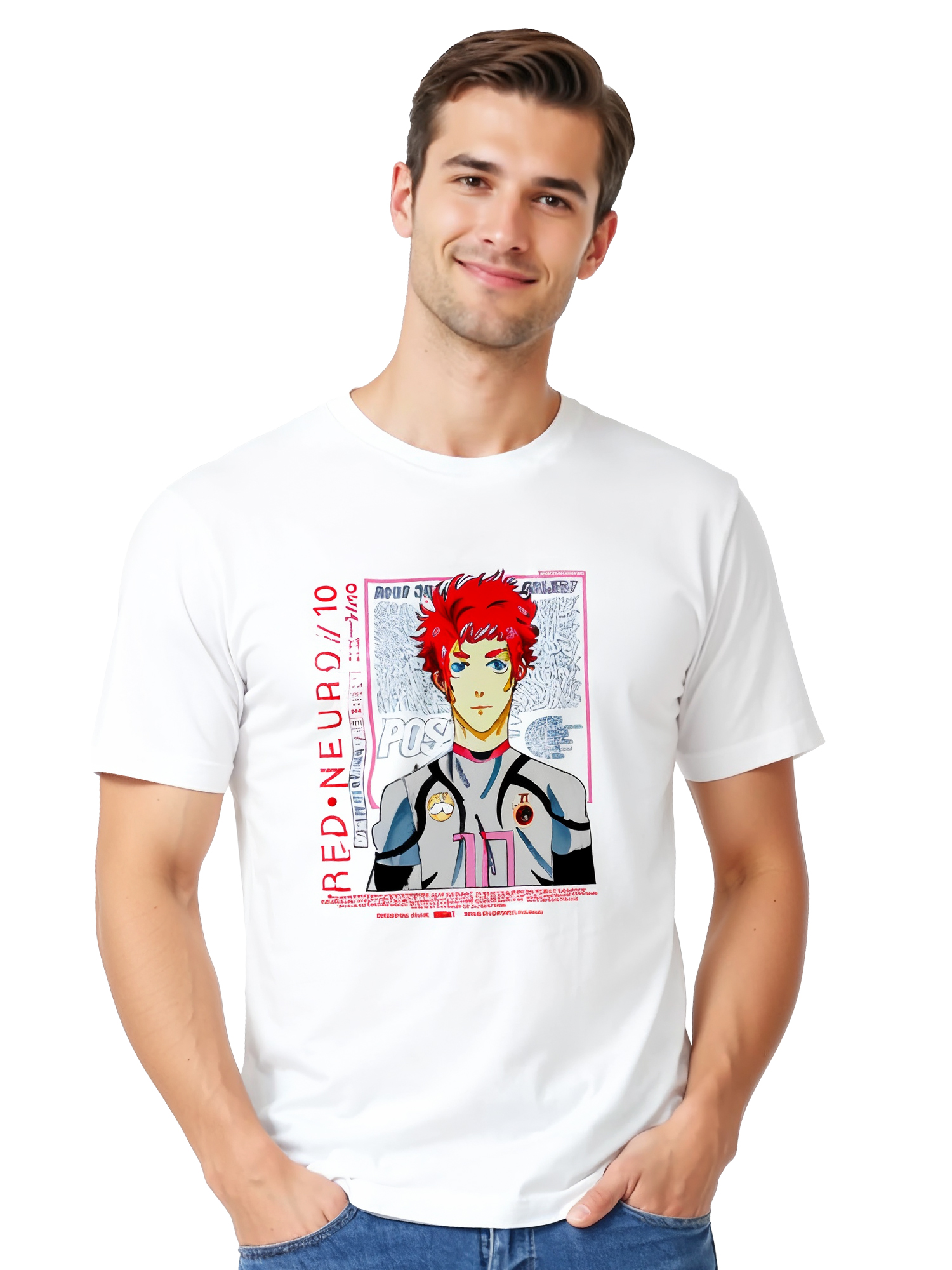 Monstreet Regular Fit White Cotton Graphic Tshirt UTR194 view 3