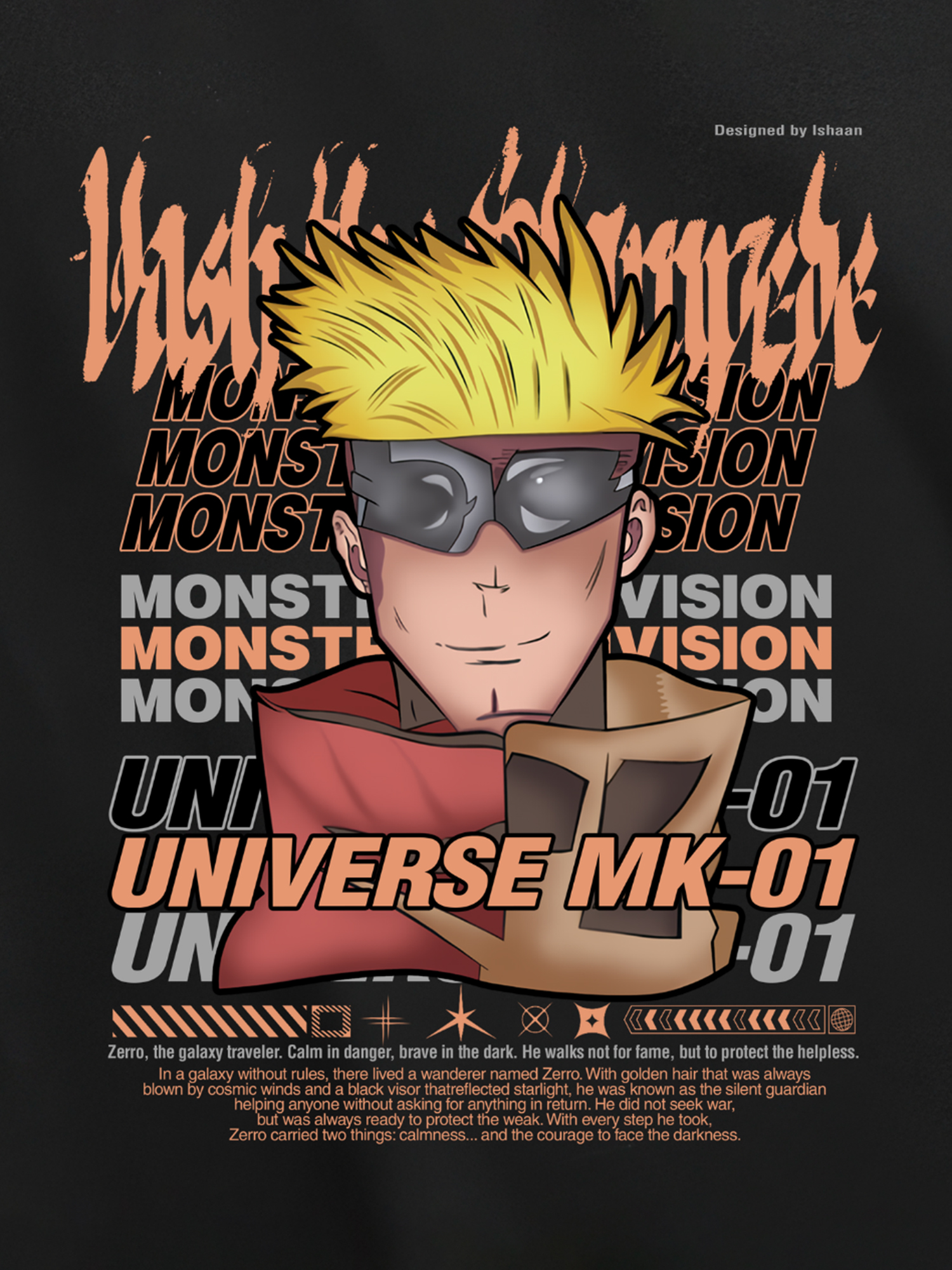 Monstreet Regular Fit Black Cotton Graphic Tshirt UTR195