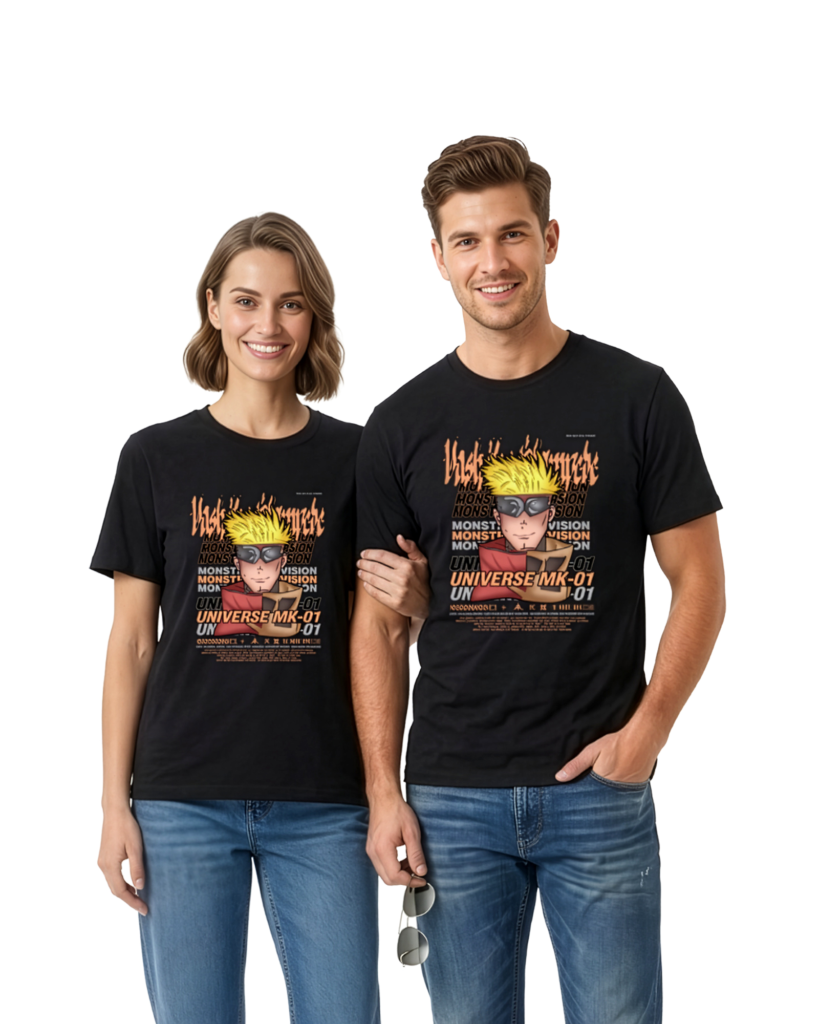 Monstreet Regular Fit Black Cotton Graphic Tshirt UTR195 view 3