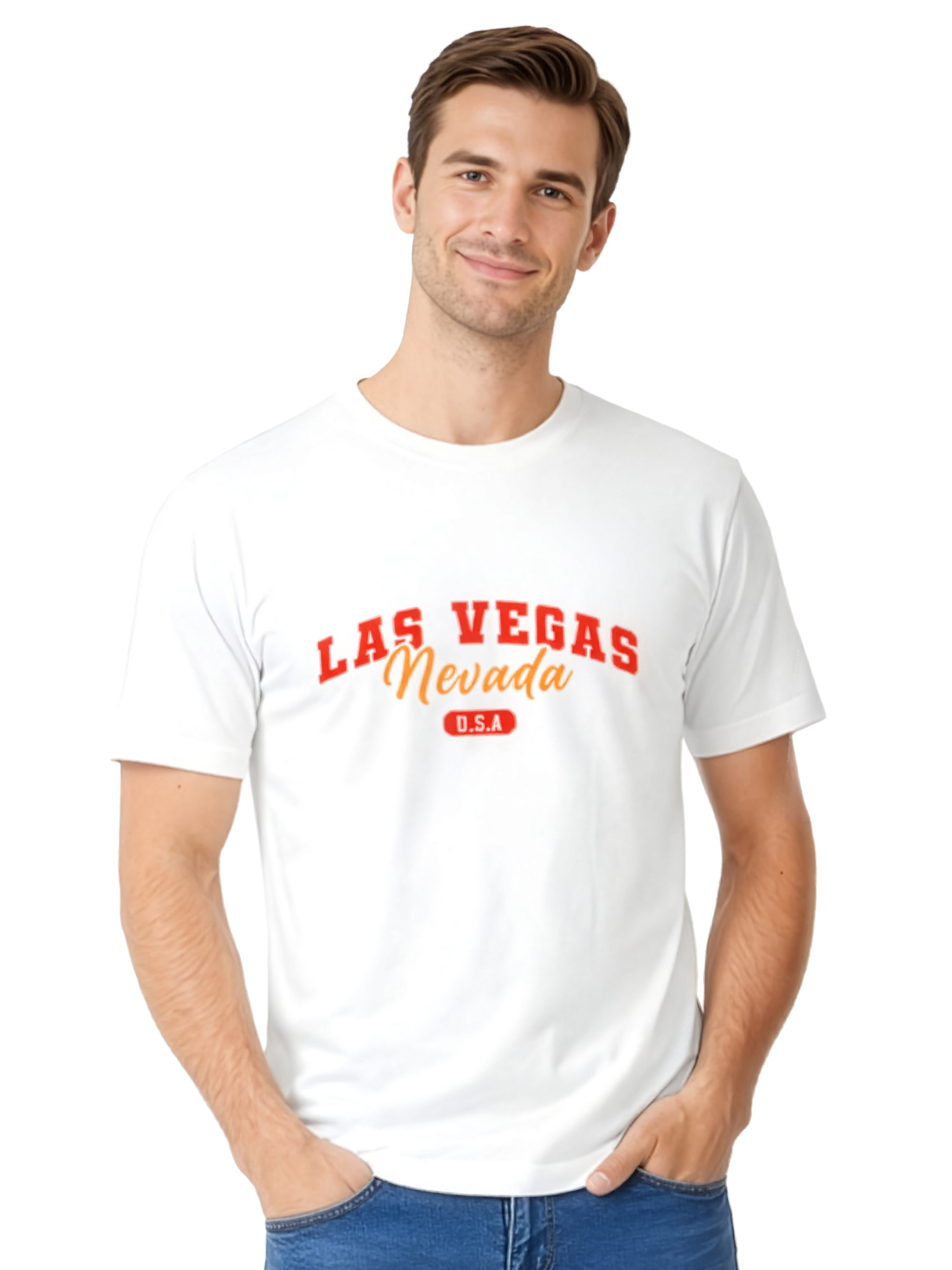 Monstreet Regular Fit White Cotton Graphic Tshirt UTR221 view 2