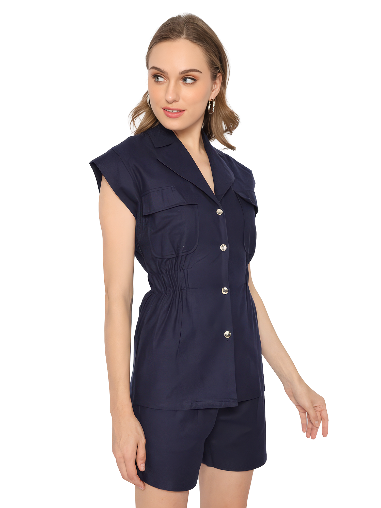 Brixton Navy Blouse view 3