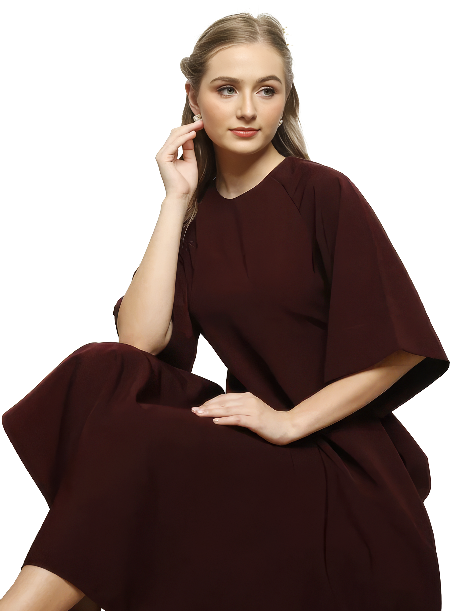 Arianna Maroon Dress view 4