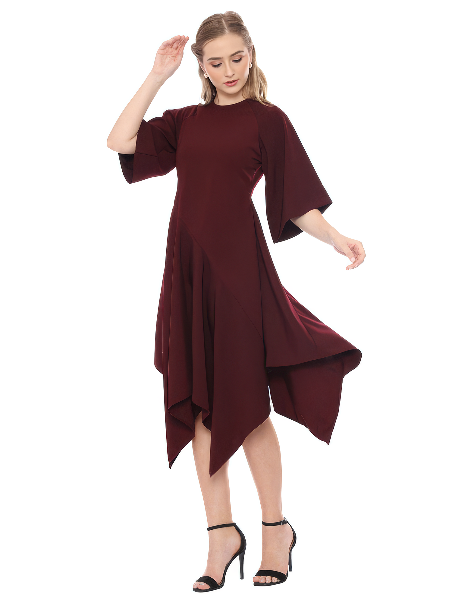 Arianna Maroon Dress view 5