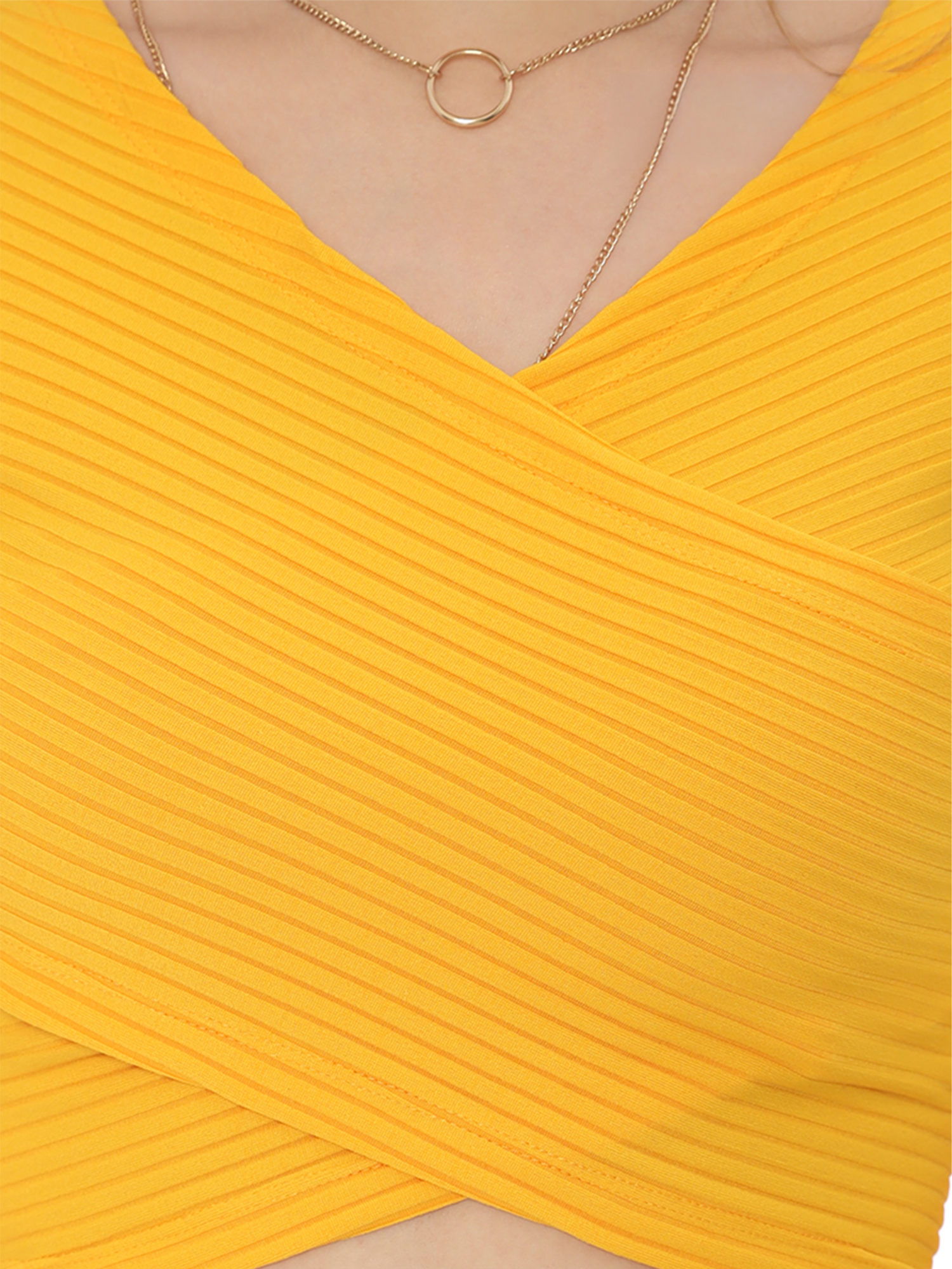 Evan Yellow Crop Top view 4