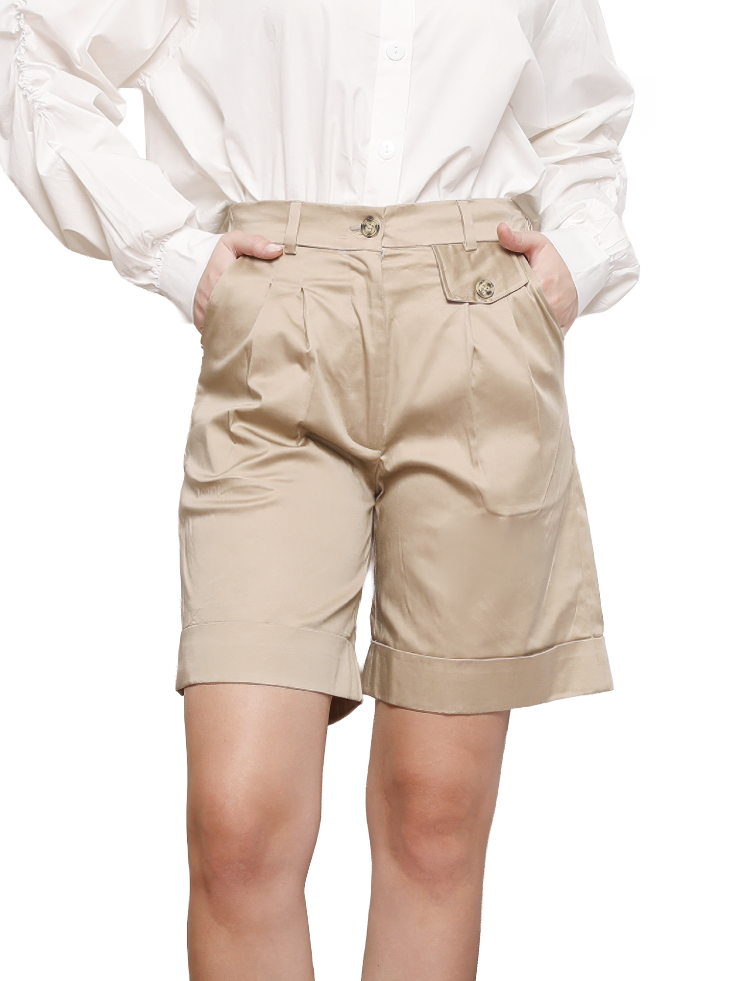 Lucille Khaki Short Pants & Skort view 5