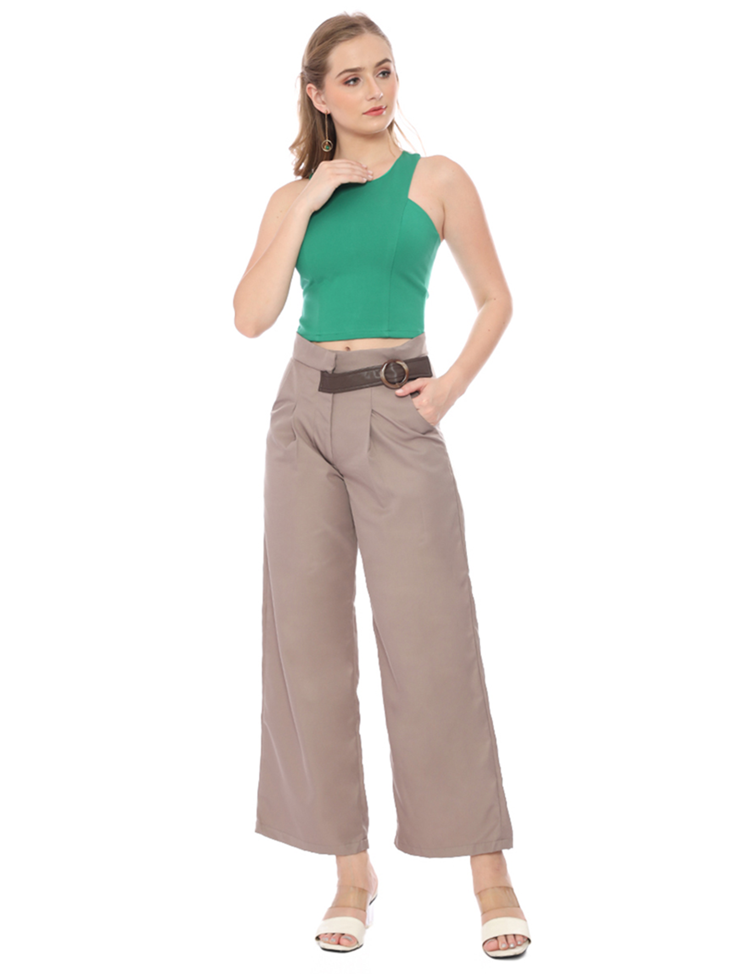 Maxine Taupe Long Pants view 3