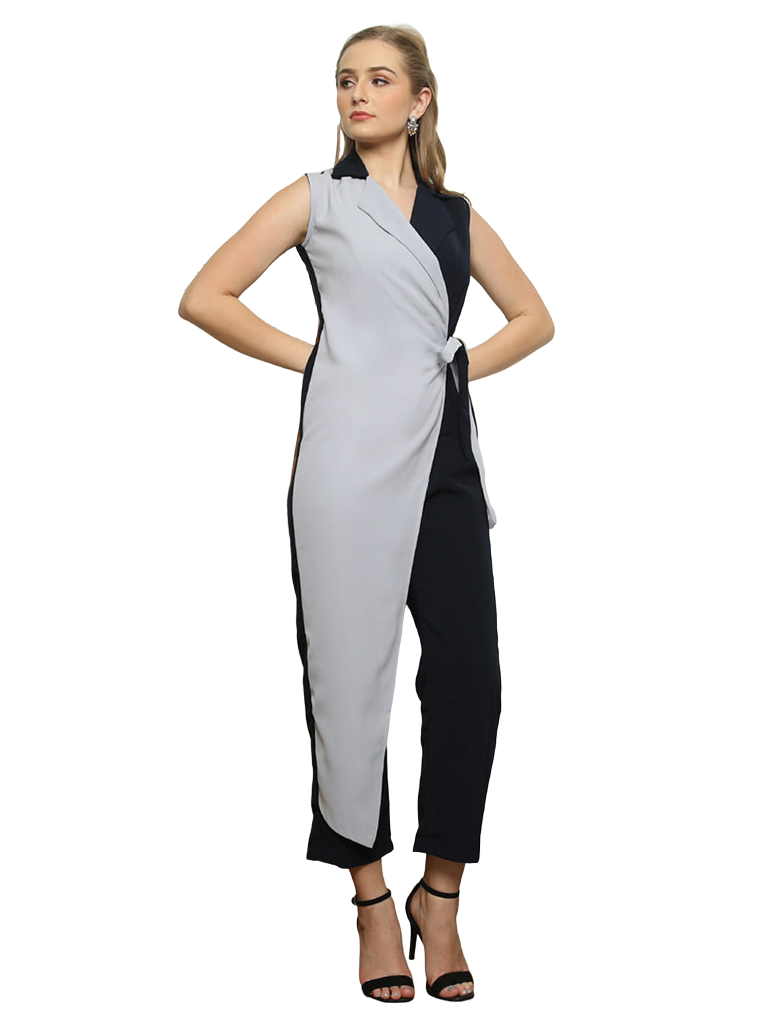 Miller Navy Light Grey Jumpsuit view 3