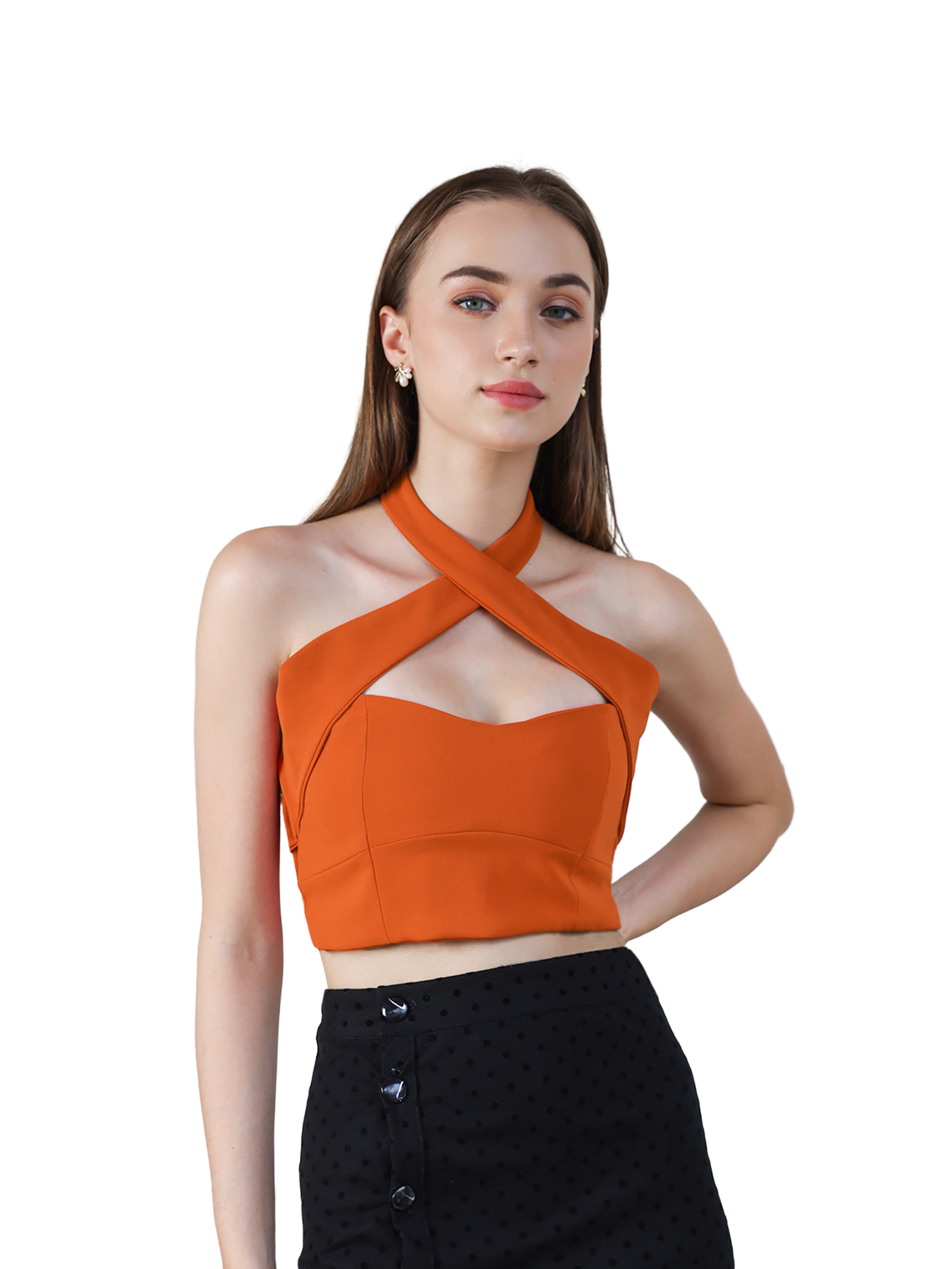 Eloise Orange Sleeveless Top view 6