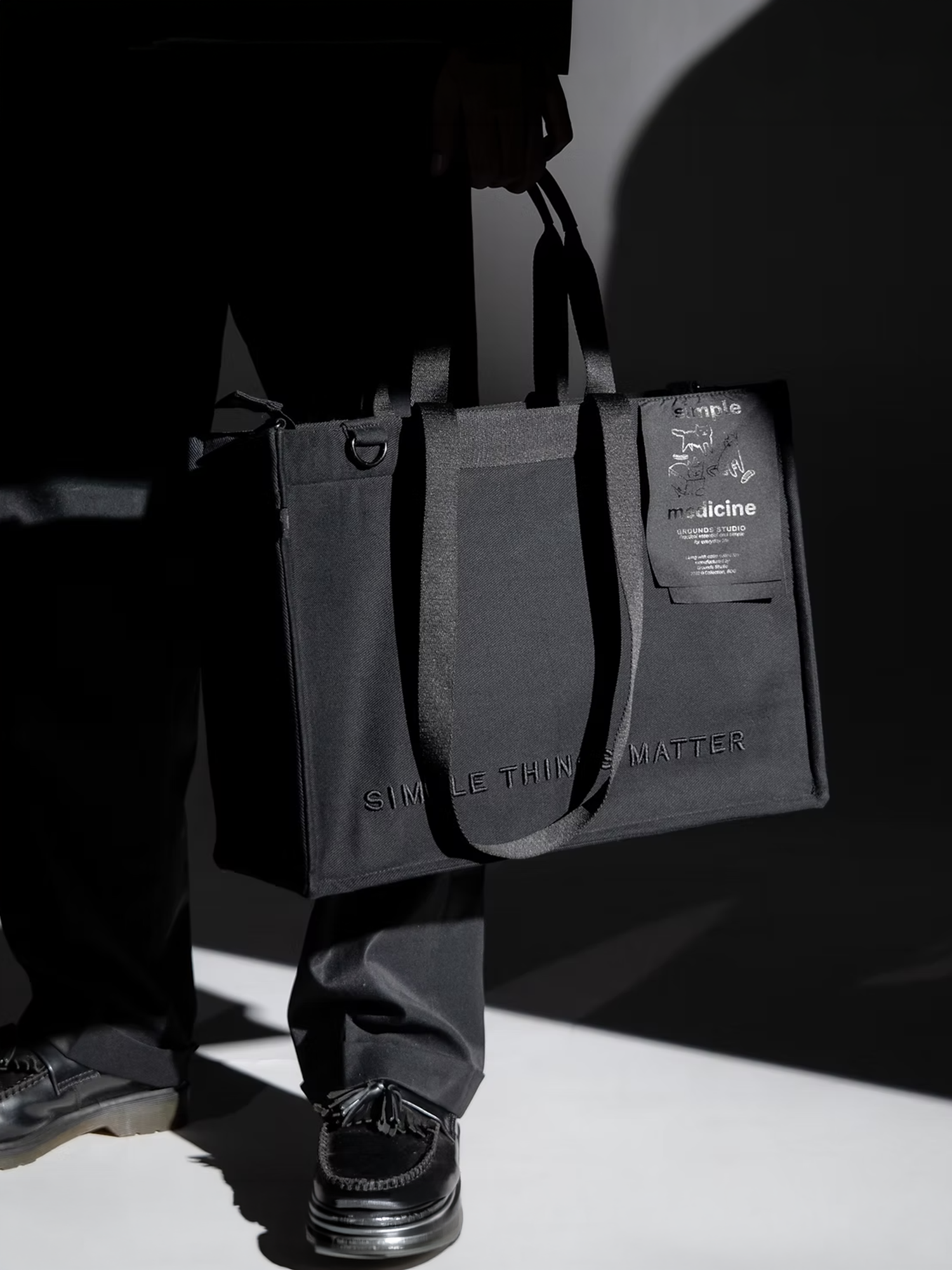 Grounds - Black on Black Large Catto Totebag view 3