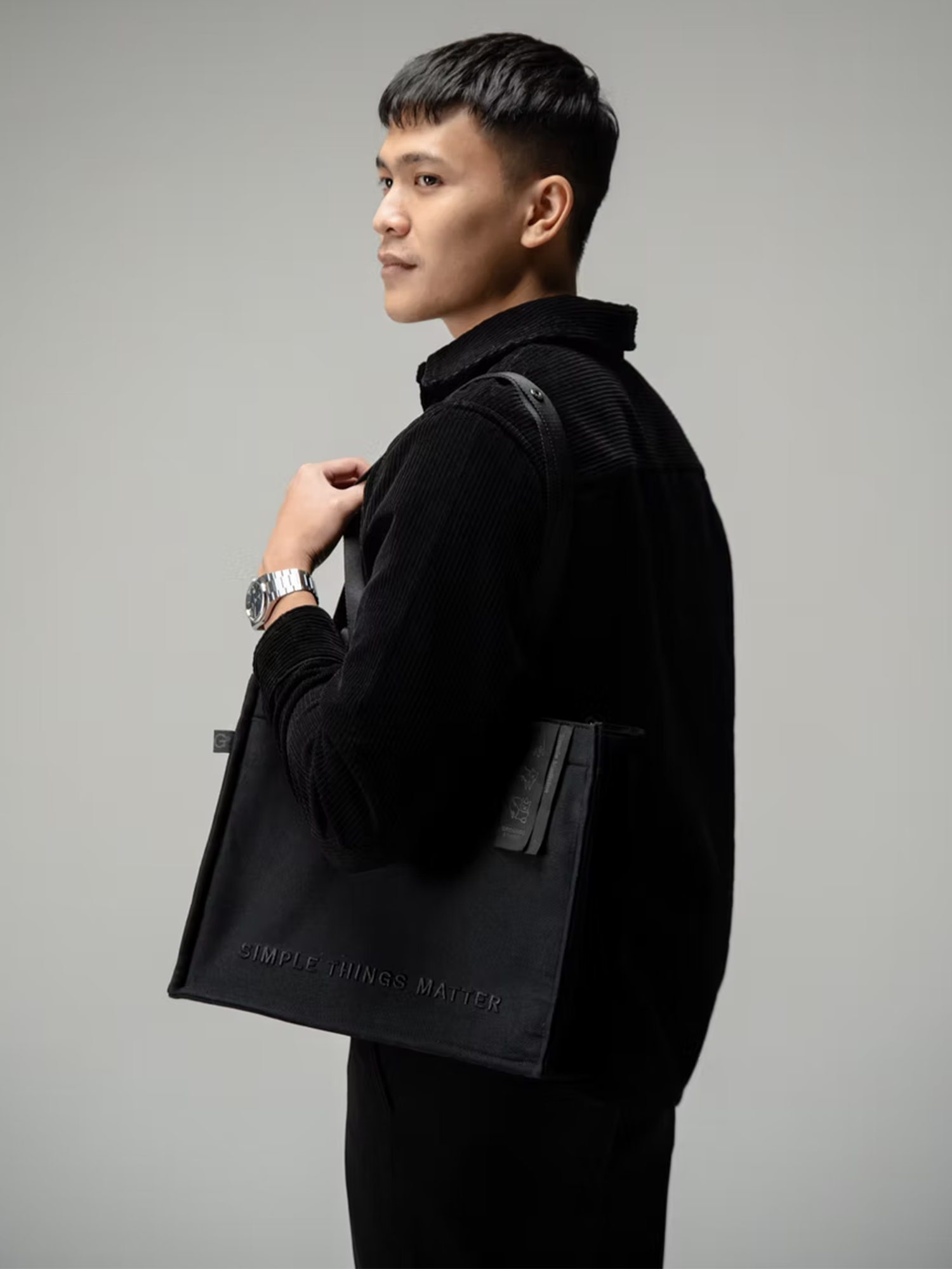 Grounds - Black on Black Medium Catto Totebag view 2
