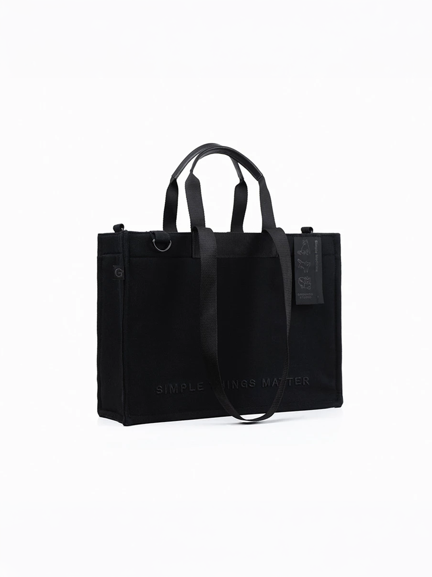 Grounds - Black on Black Medium Catto Totebag view 3