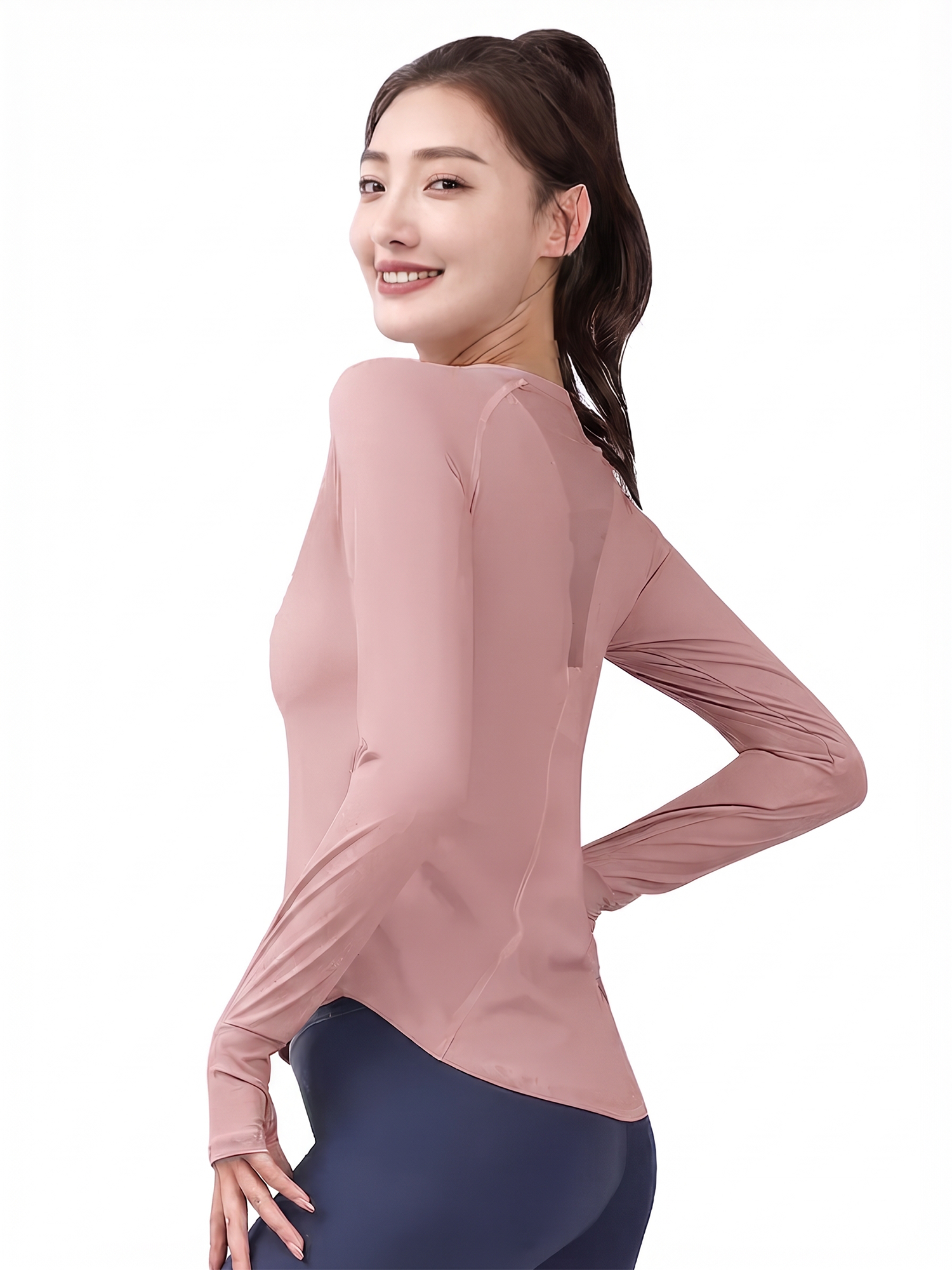 Women Dry Fit Jersey Long Sleeve Wanita Hiking Trekking view 4