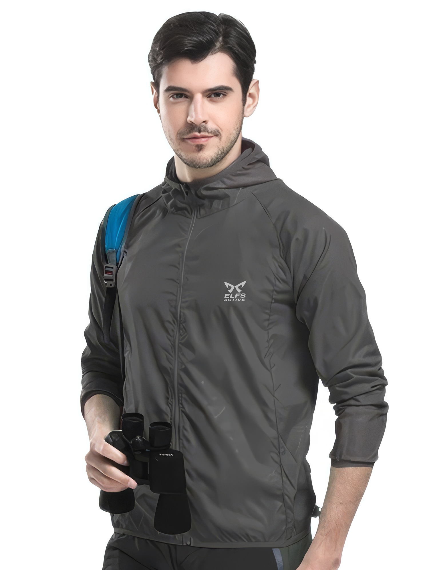 Jaket Training Olahraga Pria Foldable Parasut Water Resistant Windbreaker  view 3