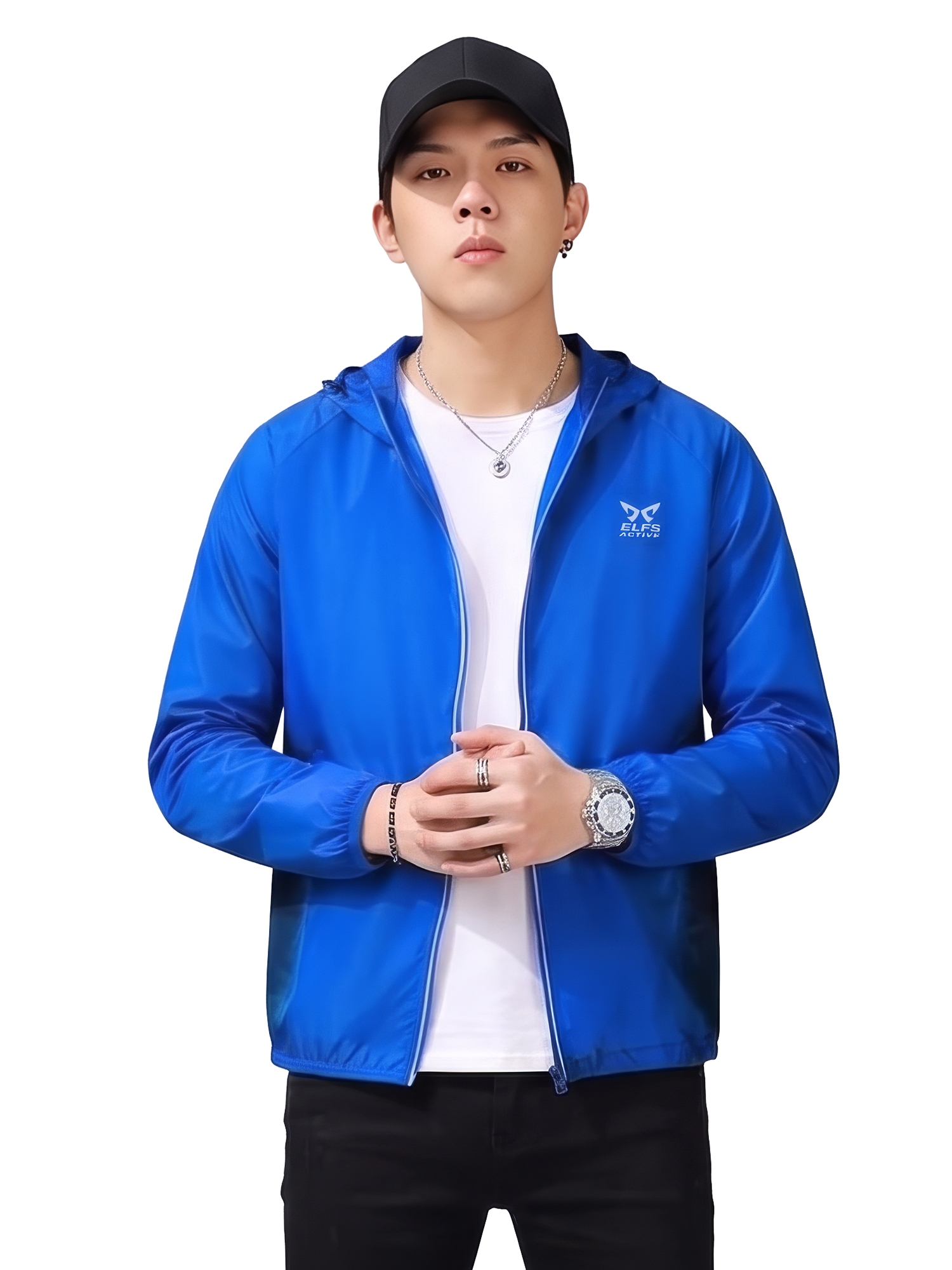 Foldable Reflective Windbreaker Running Pria Jacket Anti UV view 2