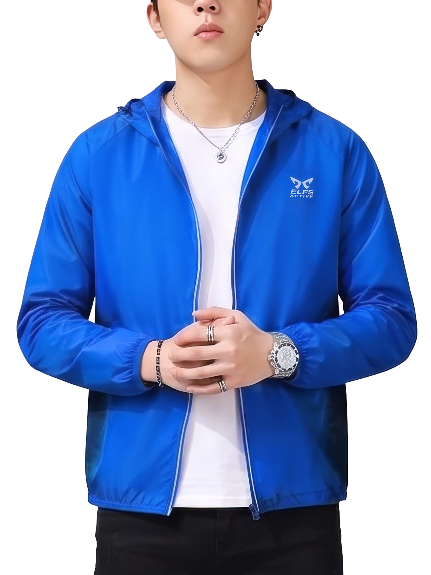 Foldable Reflective Windbreaker Running Pria Jacket Anti UV view 6