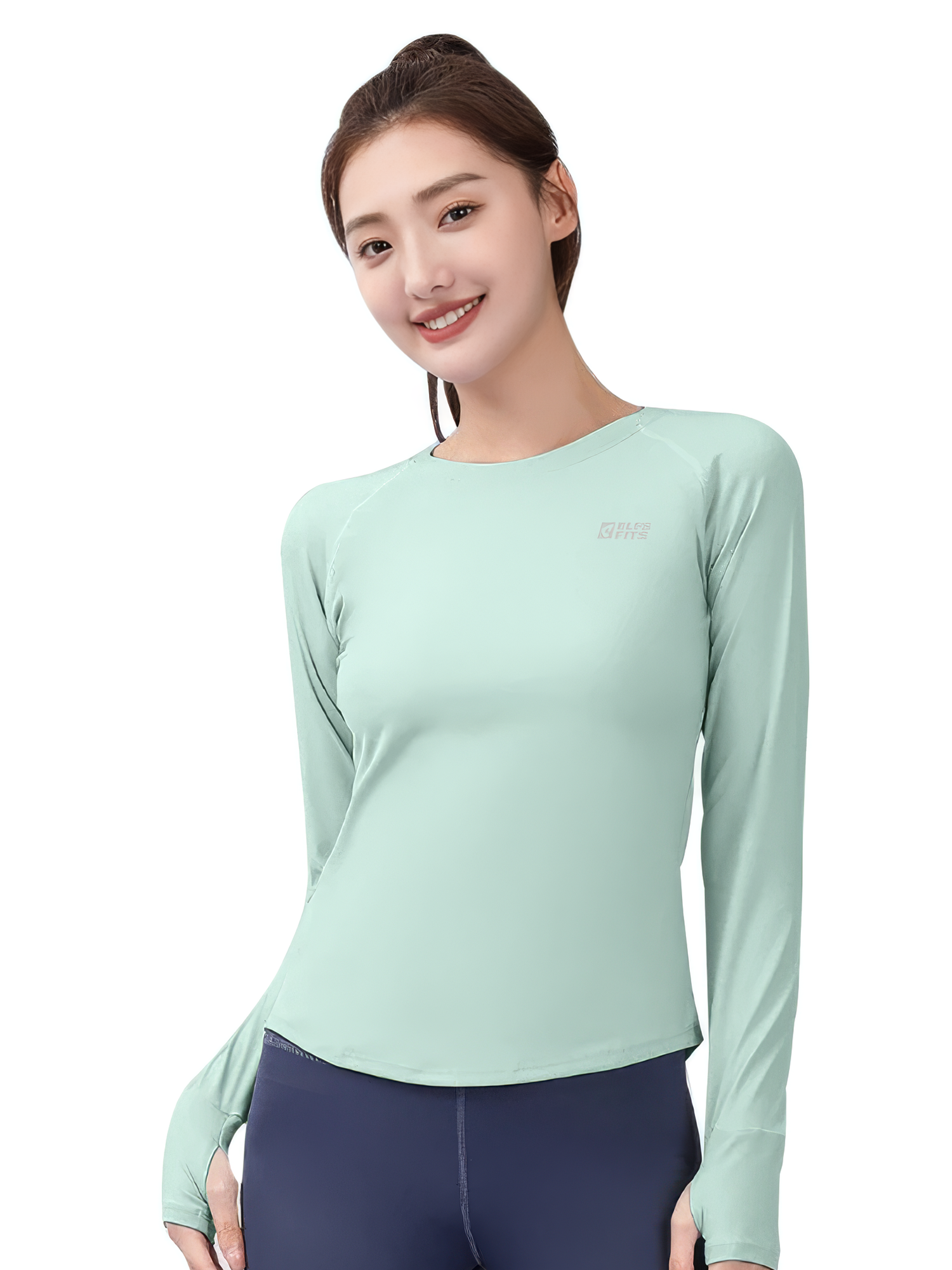 Women Dry Fit Jersey Long Sleeve Wanita Hiking Trekking view 3