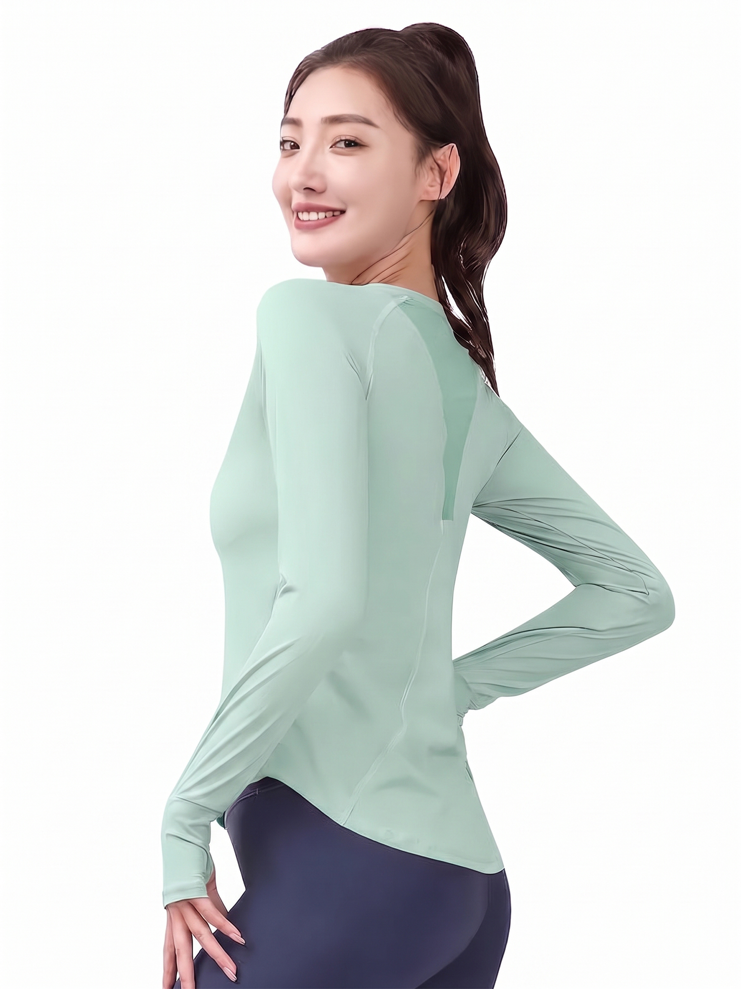 Women Dry Fit Jersey Long Sleeve Wanita Hiking Trekking view 6